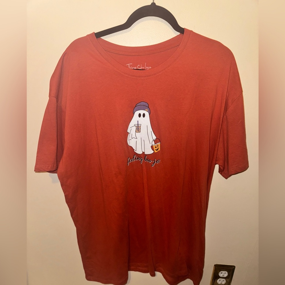 Ghost Graphic Tee in Orange